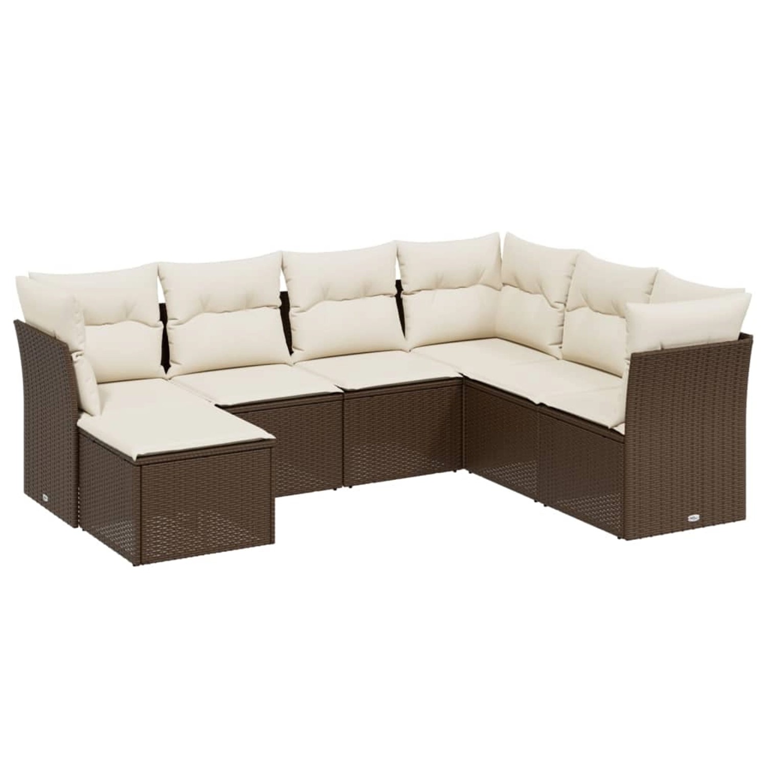 vidaXL 7-Tlg Garten-Sofagarnitur mit Kissen Braun Poly Rattan 3263219 günstig online kaufen