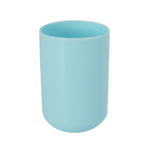 Pastellgrüner MSV Zahnputzbecher Inagua aus Polystyrol, Ø 7,1 x 10,5 cm.