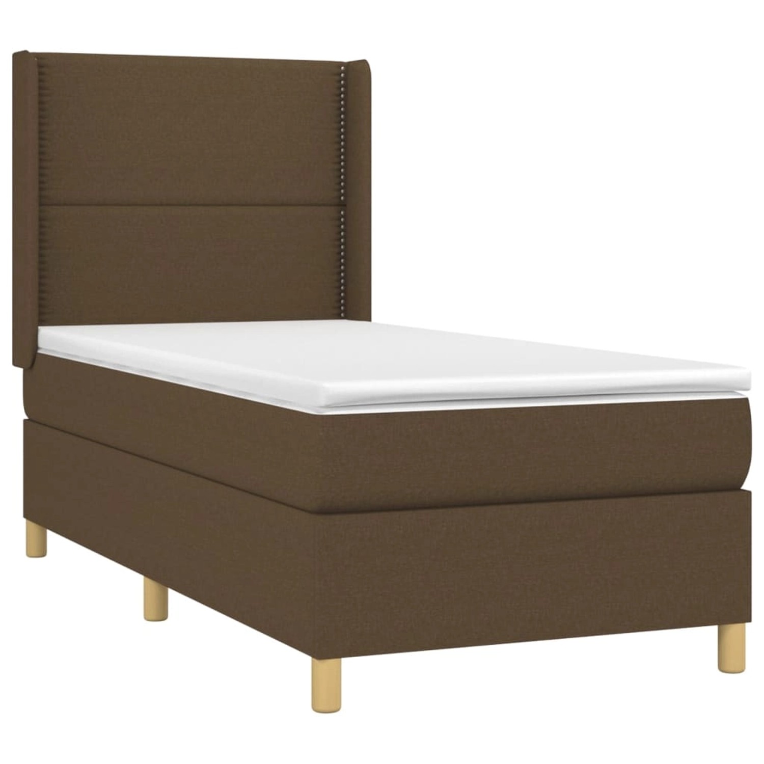 vidaXL Boxspringbett mit Matratze & LED Dunkelbraun 100x200 cm Stoff 313877 günstig online kaufen