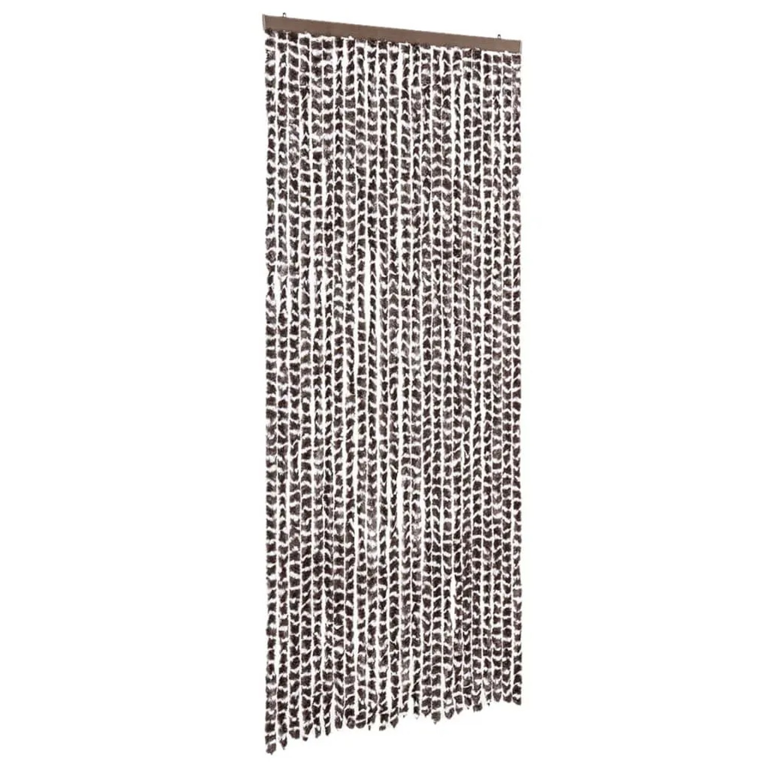 vidaXL Fliegenvorhang Braun und Weiß 100x230 cm Chenille 377394