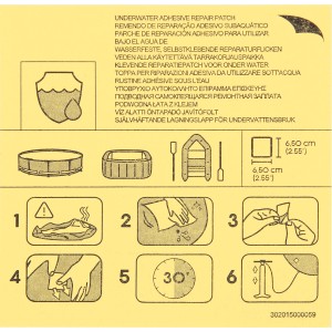 Bestway Reparaturflicken selbstklebend, 10 Stück, zur Poolreparatur. Anleitung zur Anwendung der Flicken.