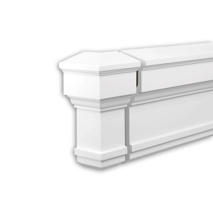 Weißes Profhome Fassadenelement Eckelement/Außenwinkel, 20,8x20,8x36,5 cm, für den Außenbereich.