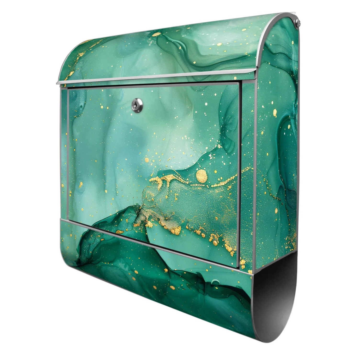 Banjado Design Briefkasten Silber Pulverbeschichtet 39x47x14cm 2 Schlüssel günstig online kaufen