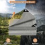 Graue WOLTU Abdeckplane 3x3m, wasserdicht & UV-beständig, mit Ösen zur Befestigung.