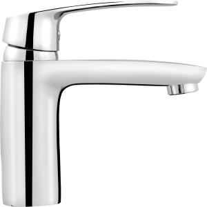 Glänzende baliv Waschtischarmatur WT-300 Chrom, Einhebelmischer für Waschbecken.