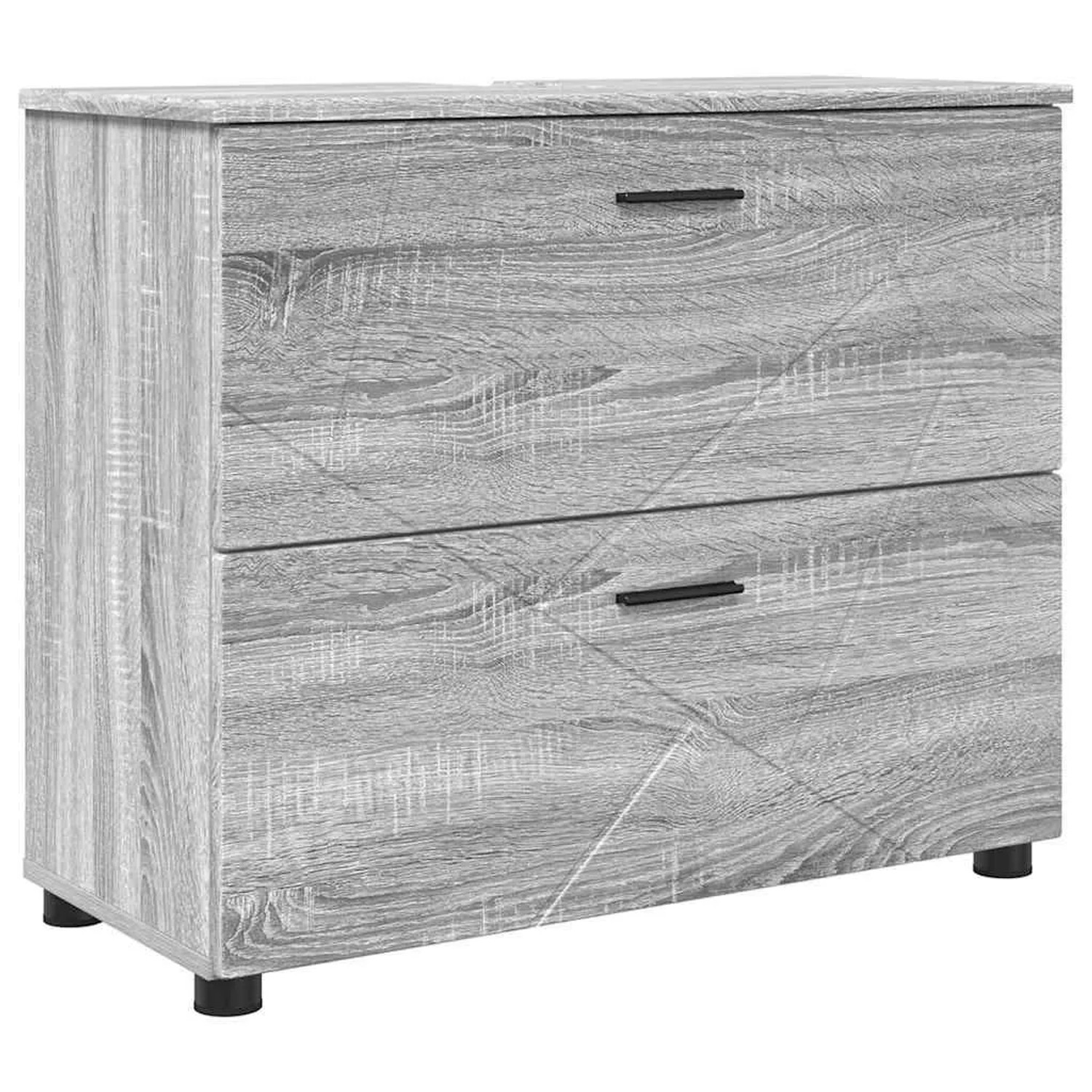 vidaXL Badezimmerschrank mit Speicher Graues Sonoma 76,5 x 35 x 64 cm 88330 günstig online kaufen