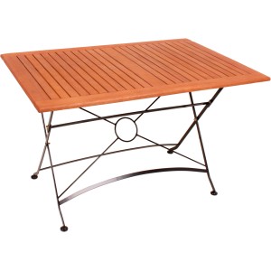 Rechteckiger, braun-schwarzer Klapptisch Wien (120x80 cm) von Garden Pleasure für den Garten.