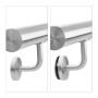Relaxdays Rundhandlauf Edelstahl Silber 200 cm 38 mm Durchmesser für Wandmontage_5