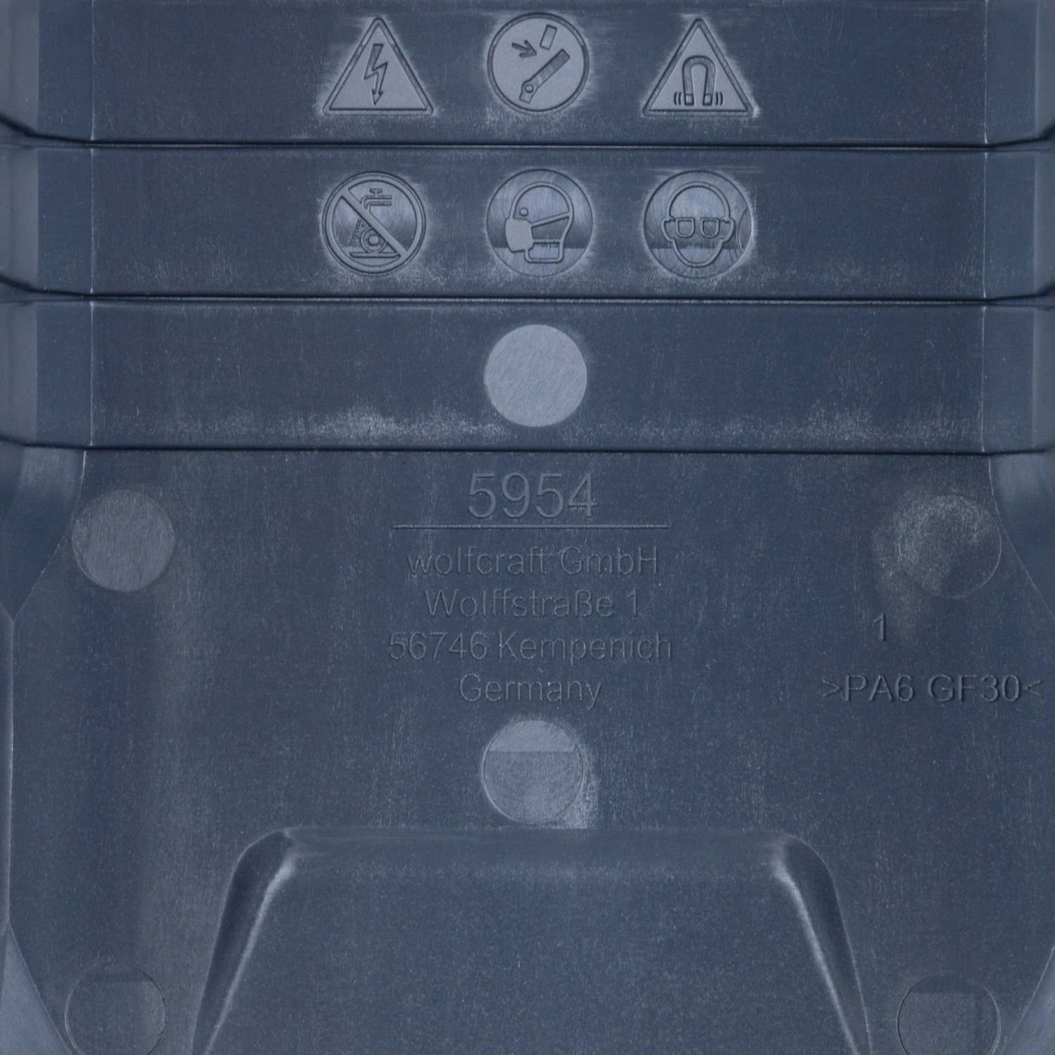 Detailaufnahme des Wolfcraft Absaugsystem HSD 68/100, Staubabsaugung für staubarmes Bohren.