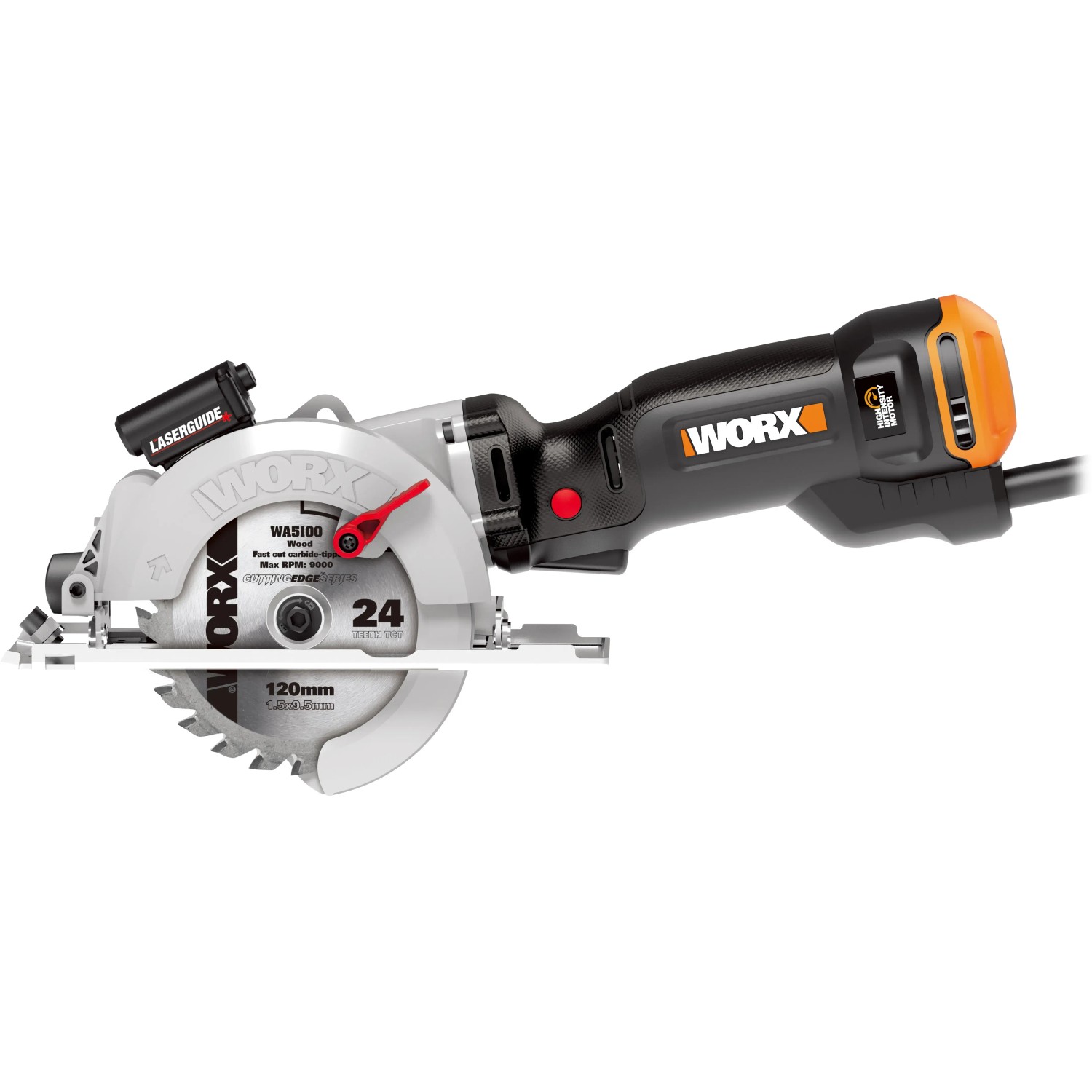 Worx Kompakt-Handkreissäge WX437 (800 W) mit Laserguide für präzise Schnitte.