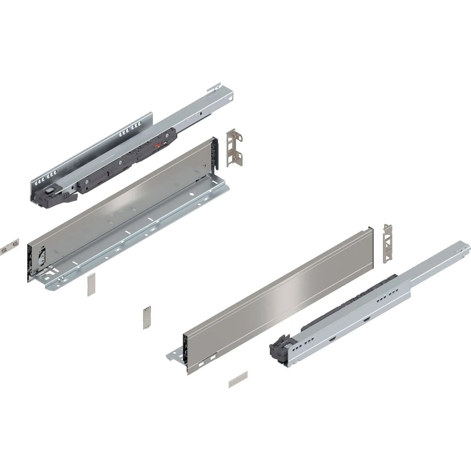 Blum Legrabox Pure Set Höhe M Tip-On Vollauszug 500 mm 40 kg Inox 1 Paar