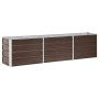 Braunes vidaXL Garten-Hochbeet aus Stahl, 240x40x45 cm, ideal für Garten, Terrasse und Balkon.