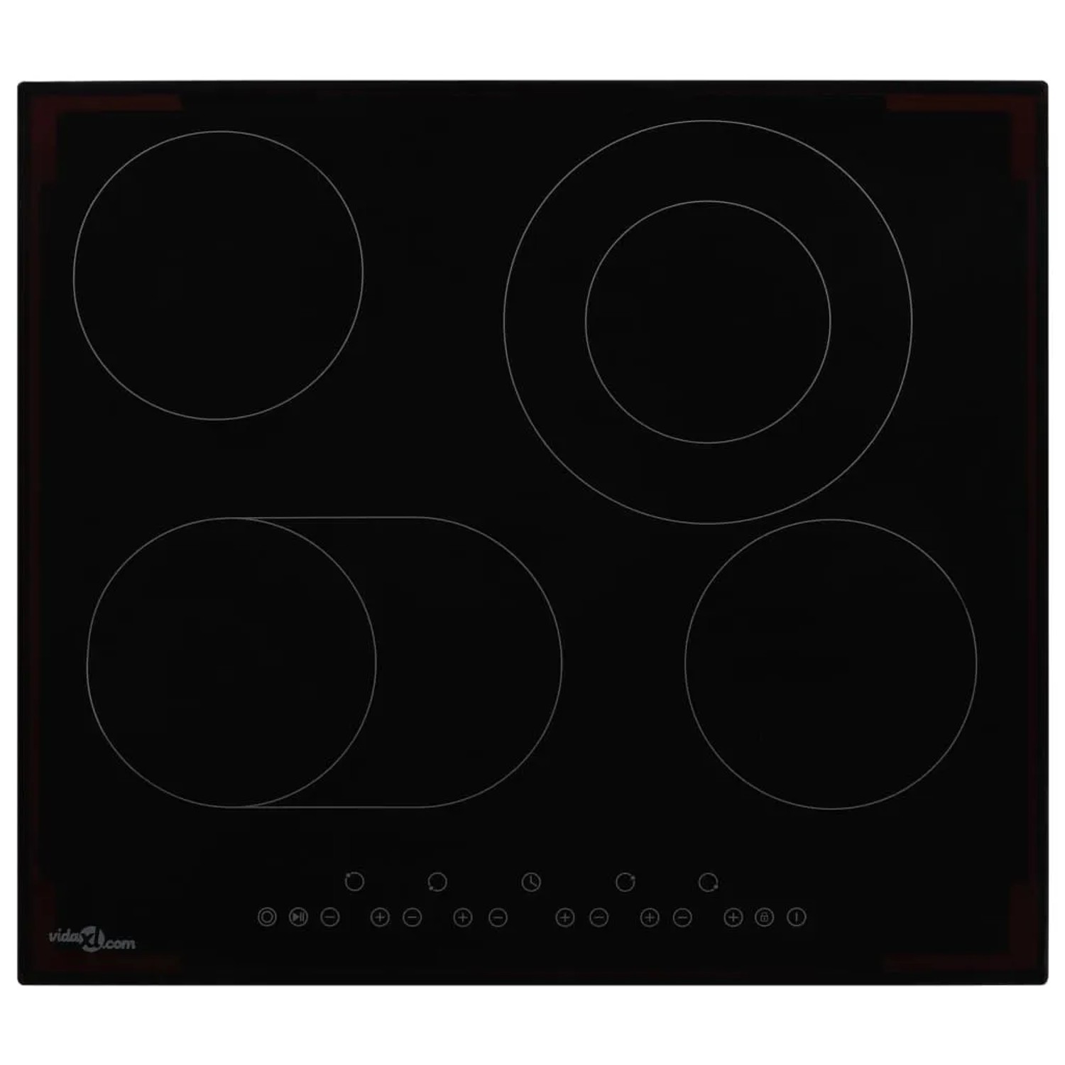 vidaXL Glaskeramik-Kochfeld mit 4 Platten Touch Control 6600 W 50785