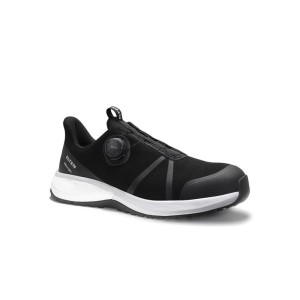 ELTEN TAIFUN XXSW BOA BLACK Sicherheitshalbschuh S3S, schwarz mit weißer Sohle, für Arbeitsschuhe.