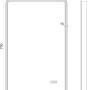 Technische Zeichnung: DSK Design LED-Lichtspiegel Silver Porto, 45x70 cm, mit Maßangaben.