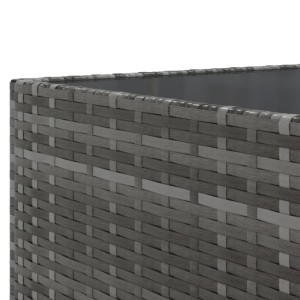 Detailaufnahme des grauen Poly Rattan Geflechts vom vidaXL Garten-Lounge-Set.