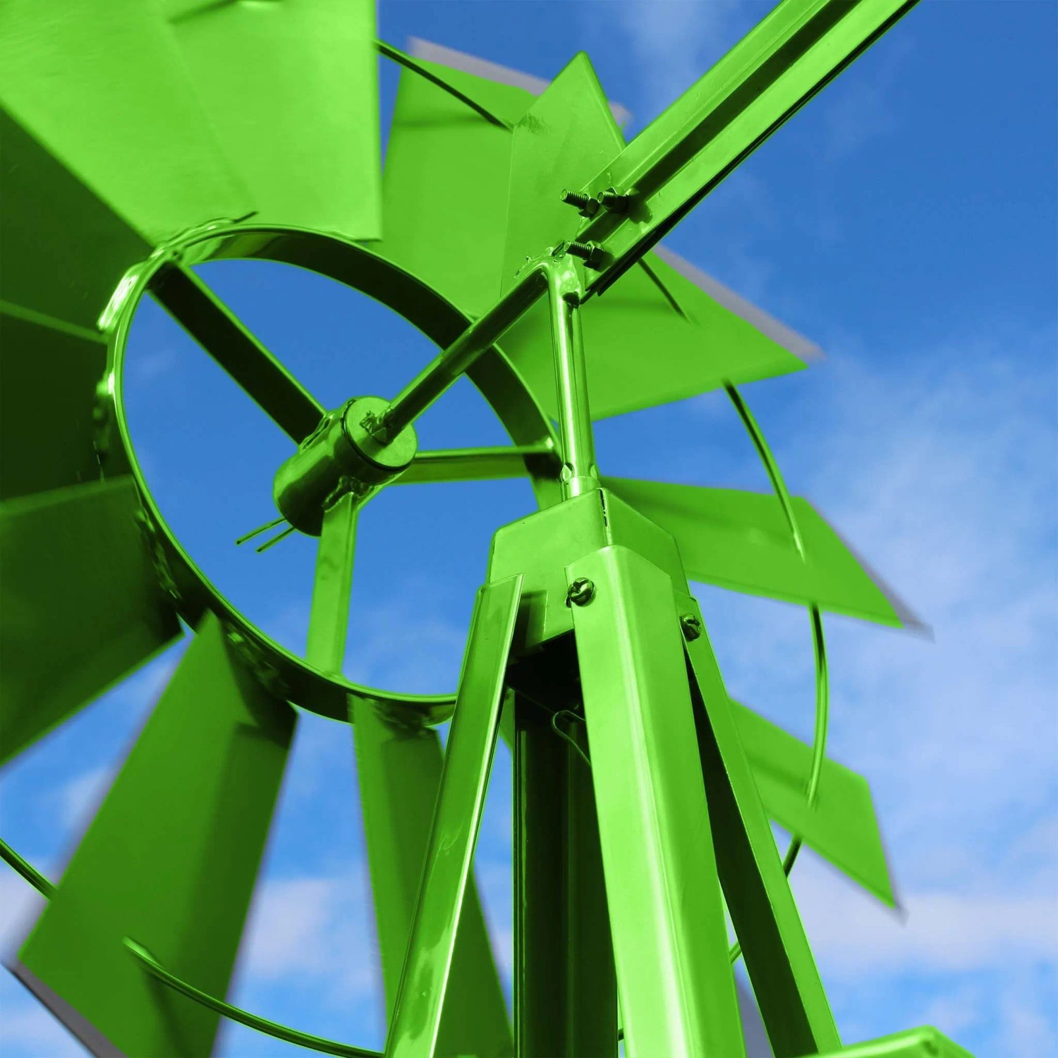 Wiltec Windrad Mit 245Cm Höhe Windmühle In Grün Windspiel Gartendeko Rankhilfe_5