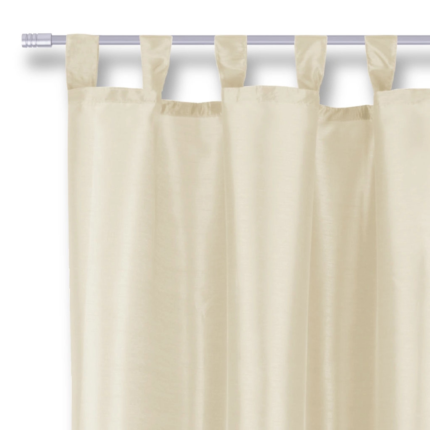 Beiger Dekoschal Alessia mit Schlaufen, 140x175 cm, blickdichter Fenstervorhang für Wohnräume.