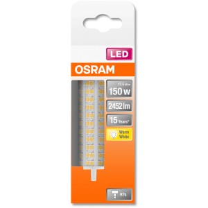 Osram LED R7S Leuchtmittel in Röhrenform, 19W, 2452 Lumen, warmweiß, für energiesparende Beleuchtung.