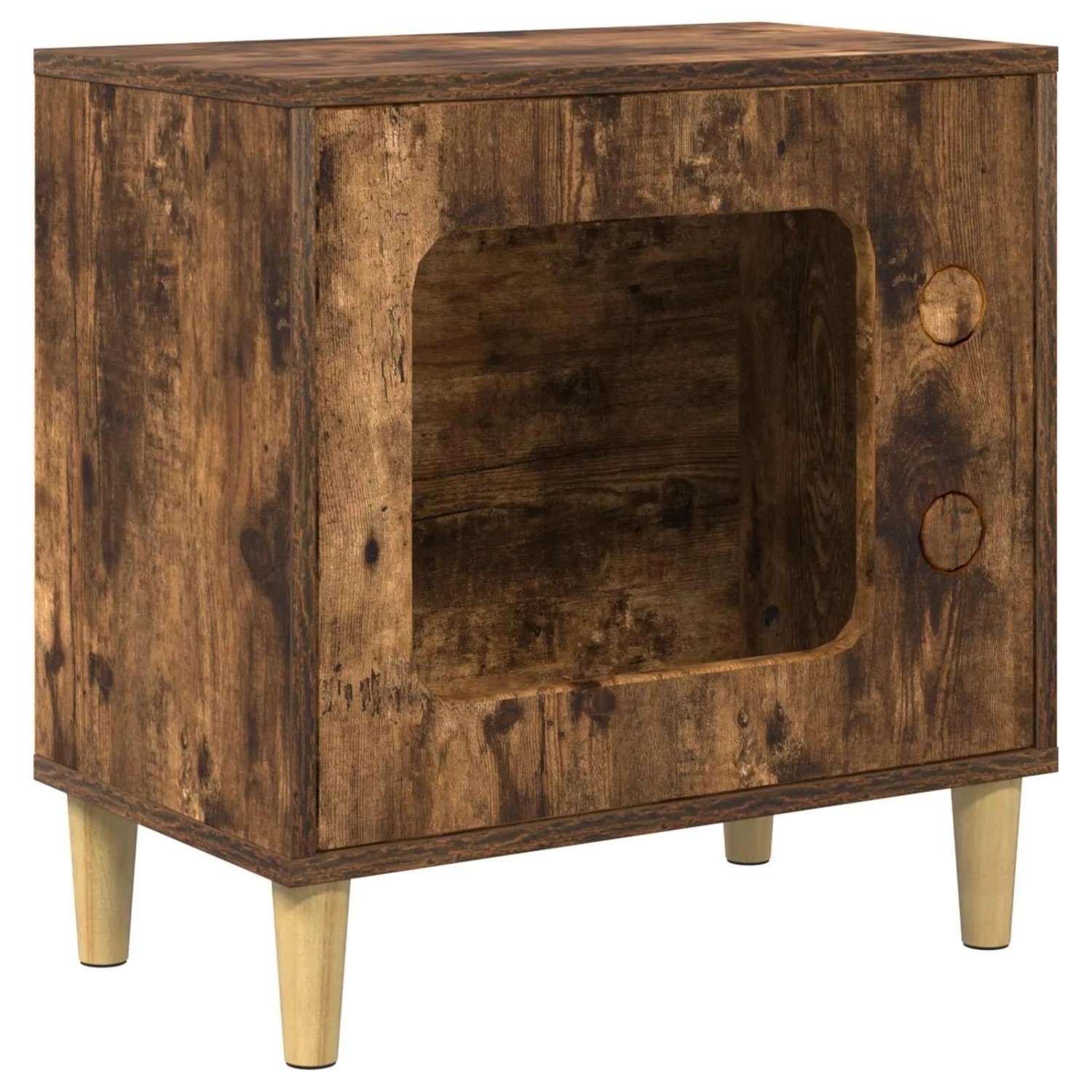 vidaXL Katzenhaus Geräucherte Eiche 51 x 30 x 52 cm Holzwerkstoff 8000658