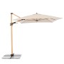 Doppler Ampelschirm Alu Wood, 300x220 cm, Natur, mit Kurbel. Sonnenschirm mit Holzoptik und beigem Schirm.