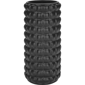 Schwarze Vase Midnight Mystery mit strukturierter Oberfläche, 25 cm hoch.