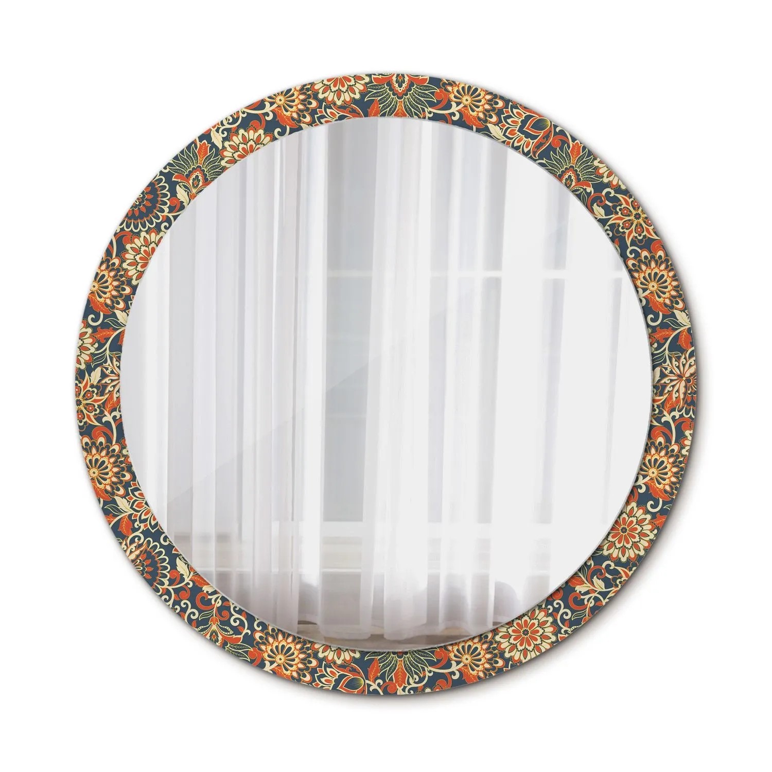 Tulup Bedruckte Spiegel Retro Blumen 100x100 cm Runder Spiegel mit Dekorati günstig online kaufen