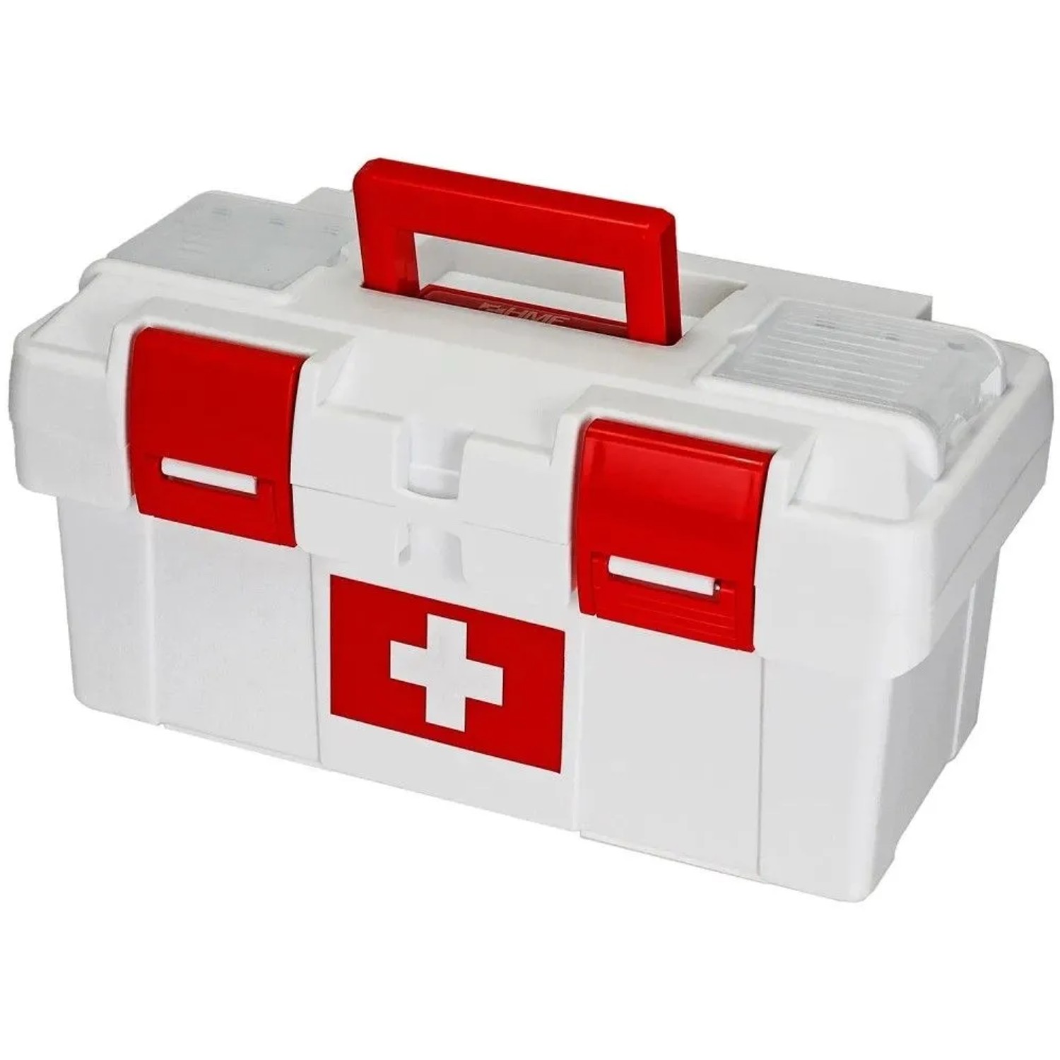HMF MZK100-37CM-01 Erste-Hilfe-Kasten Medikamenten Aufbewahrungsbox Leer 370x200x185 mm In Weiß-Rot