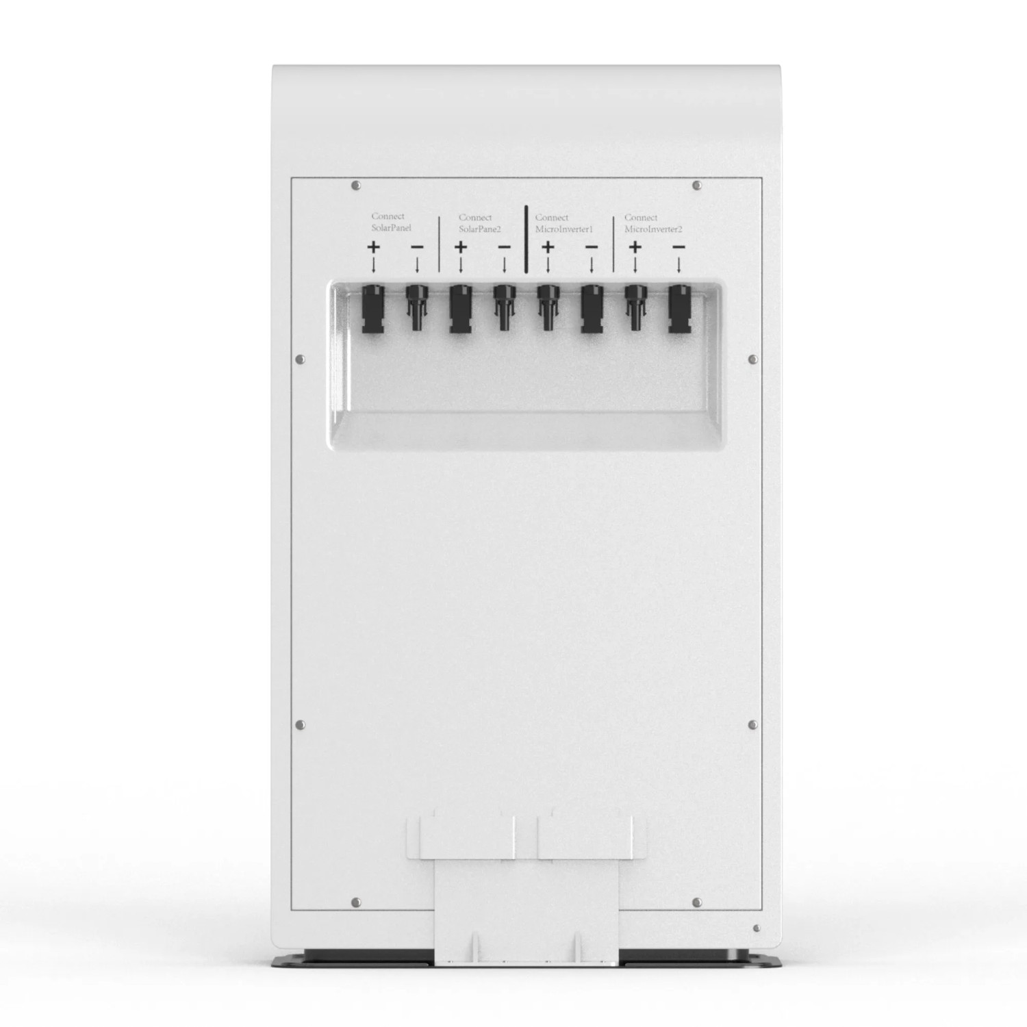 Haier Aurora HE2-1.5 Energiespeicher für Balkonkraftwerke, 1,5 kWh, Anschlüsse im Detail.