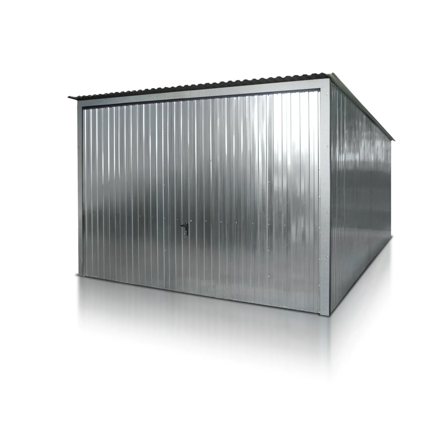 Liderstal Einzelgarage Basic aus Blech 300 x 500 cm Pultdach Verzinkt Vertikalprofil