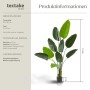 Künstlicher Paradiesvogelbaum von Tectake, 160 cm hoch, im Topf. Dekorative Kunstpflanze für Innenräume.