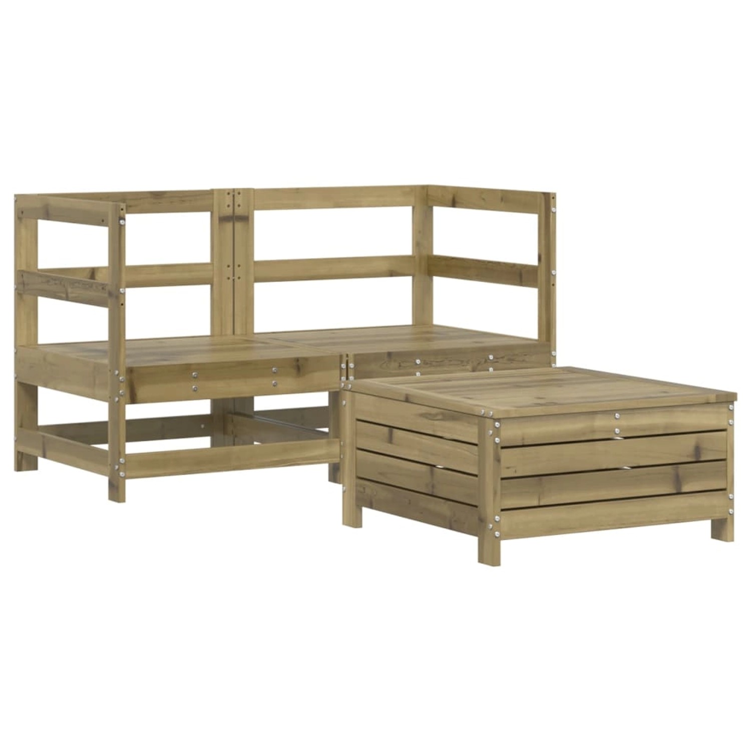 vidaXL 3-Tlg Garten-Sofagarnitur Kiefernholz Imprägniert 3250755 günstig online kaufen