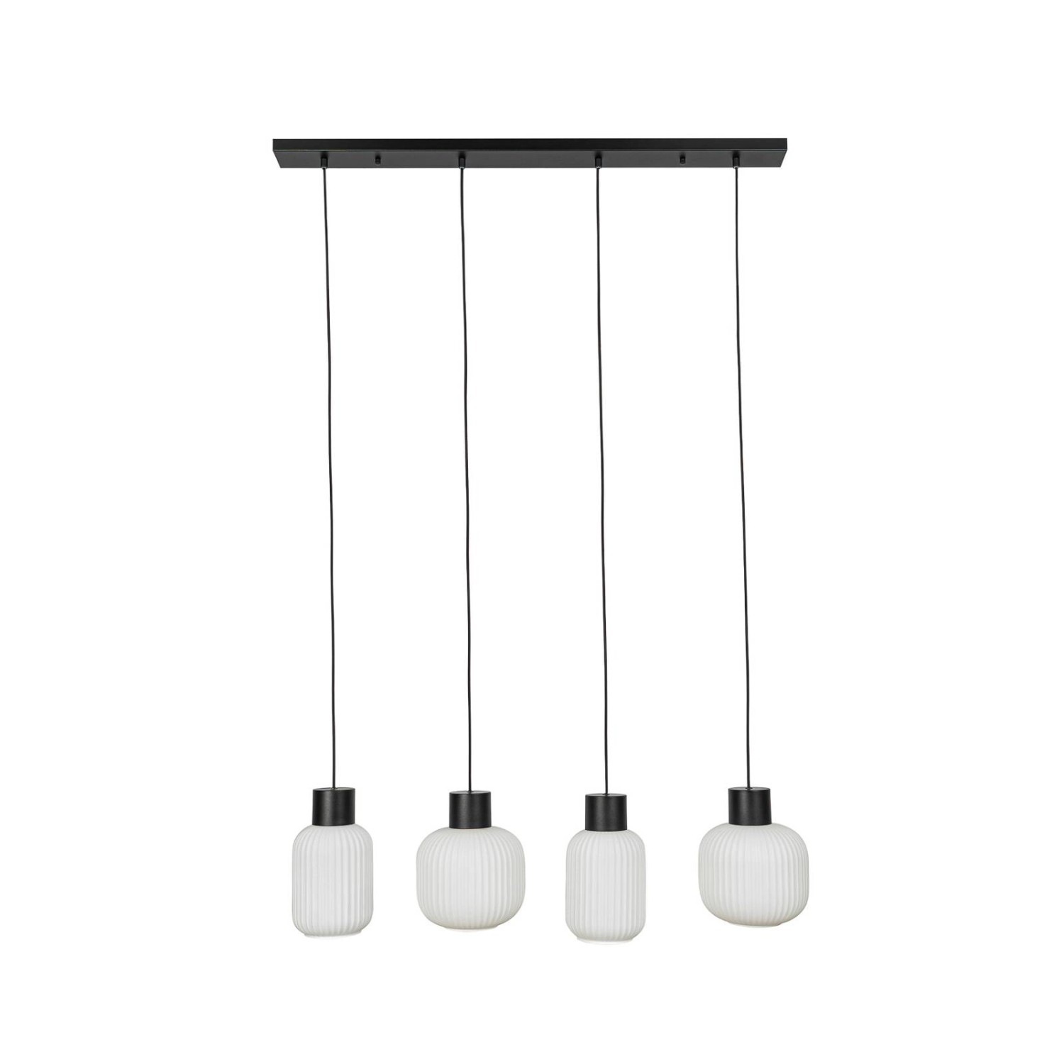 Lucande Pendelleuchte Lomeris 9920041 Modern in Weiß aus Glas 4-flammig E27 Wohnzimmerleuchte