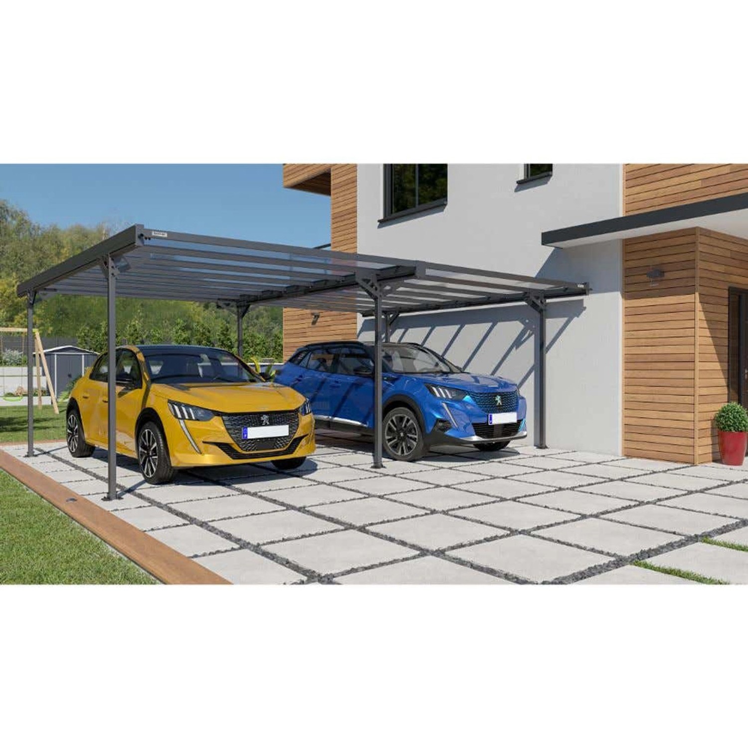 Terrando Doppelcarport Mistral Aluminium B 600 cm x T 500 cm