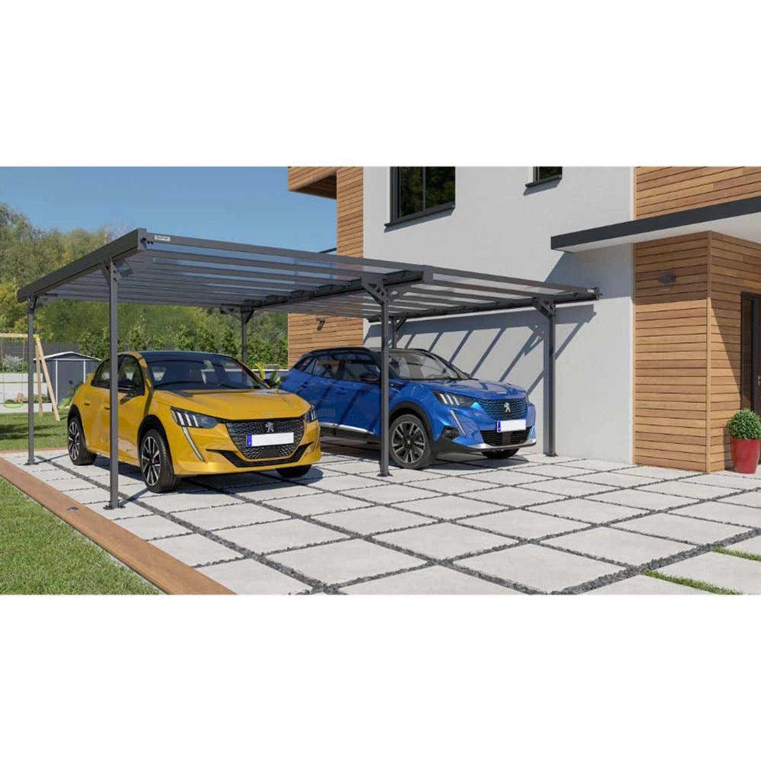 Terrando Doppelcarport Mistral Aluminium B 600 cm x T 500 cm günstig online kaufen