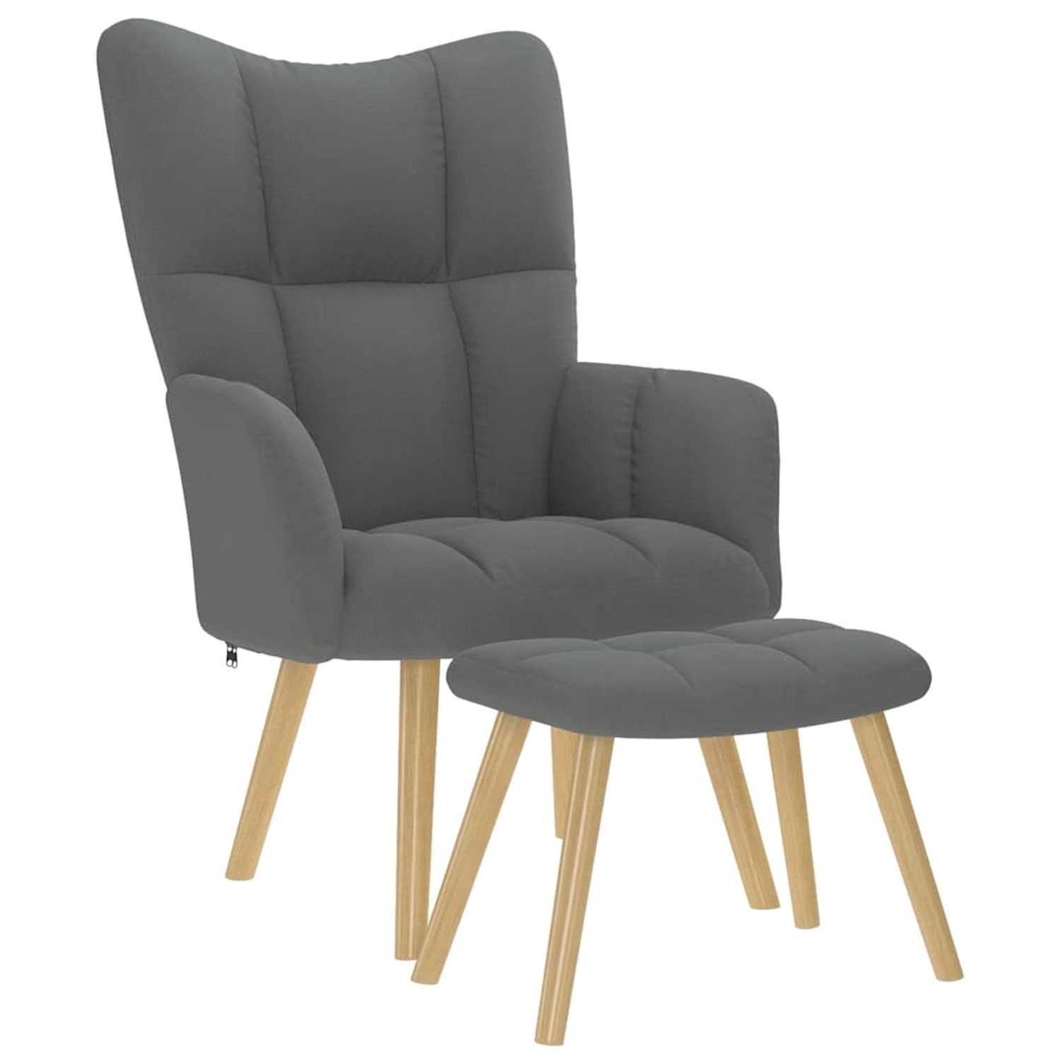 vidaXL Relaxsessel mit Hocker Dunkelgrau Stoff 4016779