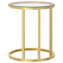 vidaXL Beistelltisch Golden und Transparent 45 cm Hartglas 331661_4