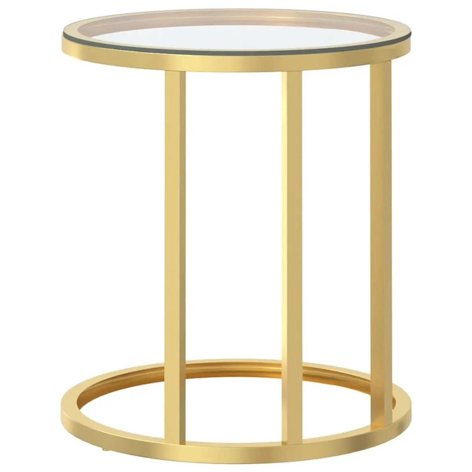 vidaXL Beistelltisch Golden und Transparent 45 cm Hartglas 331661_4