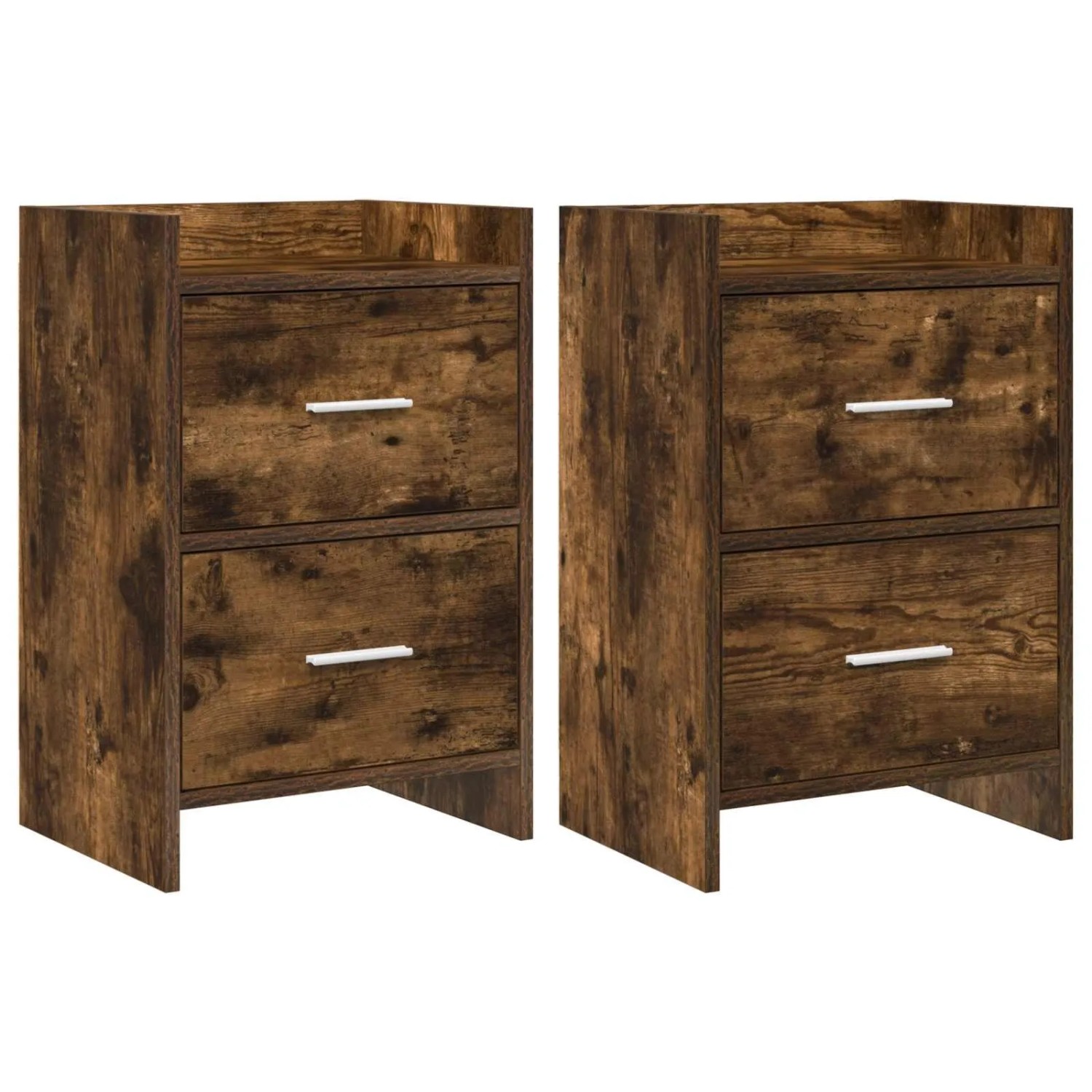 vidaXL Nachttische 2 Stk Geräucherte Eiche 40 x 30 x 60 cm 8010972