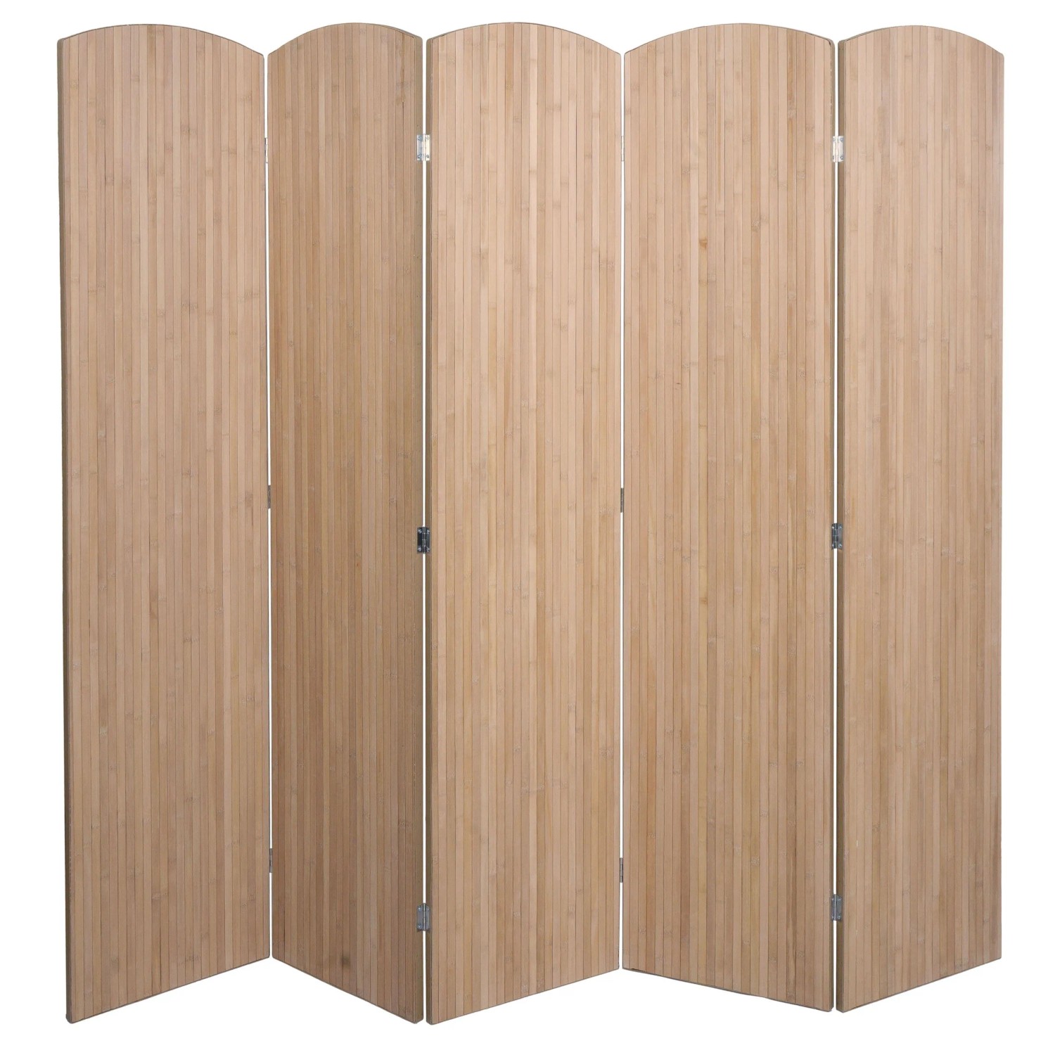 MCW Bambus Paravent O30 Zusammenklappbar 5 Paneele 170x204cm
