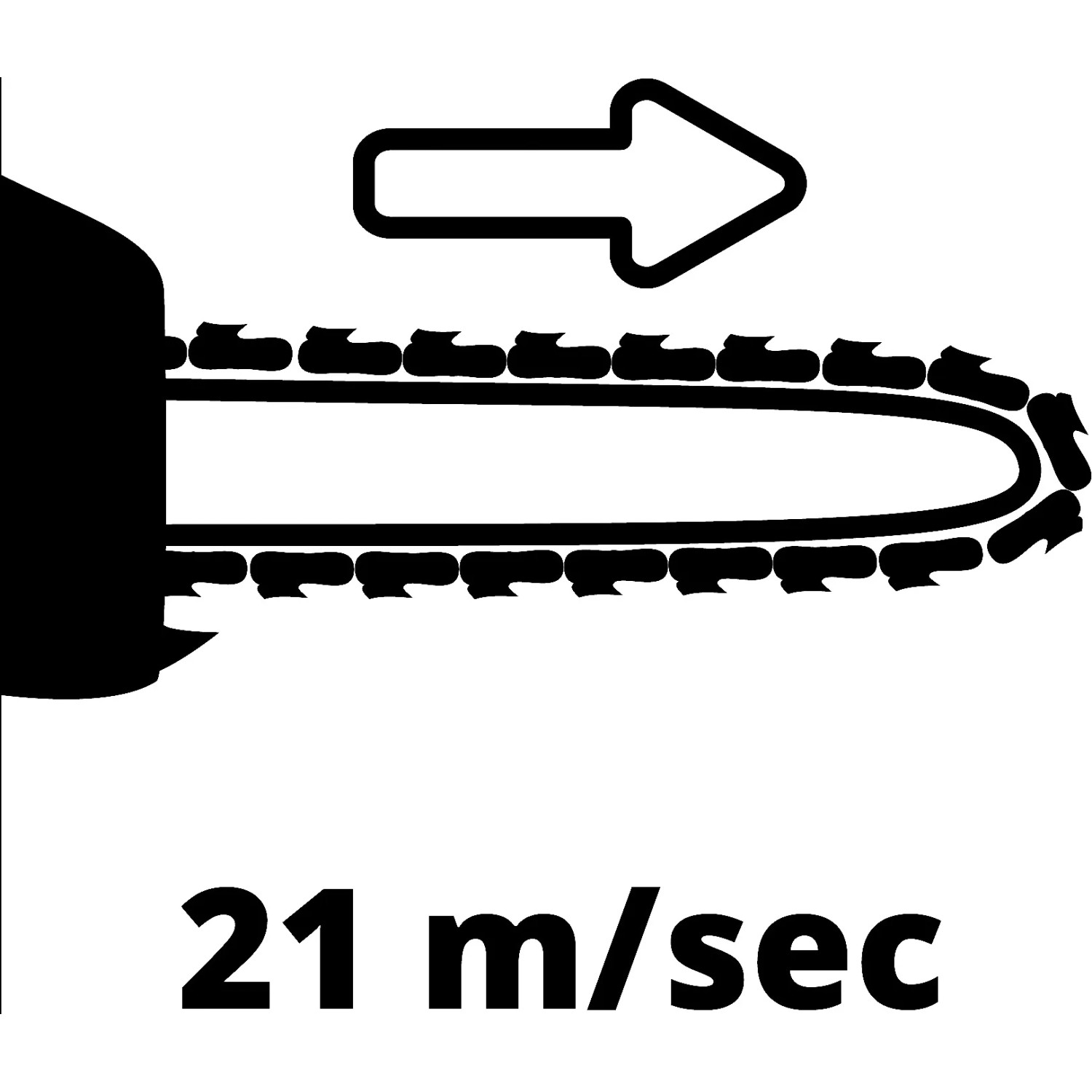 Symbol: Kettensäge Einhell GC-PC 1435 I TC Kit, Kettengeschwindigkeit 21 m/s.