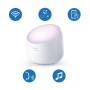 Weiße Philips Smart-LED-Tischleuchte Squire Lite, Ø 13,4 cm, mit Wallwashing-Effekt und smarten Funktionen.
