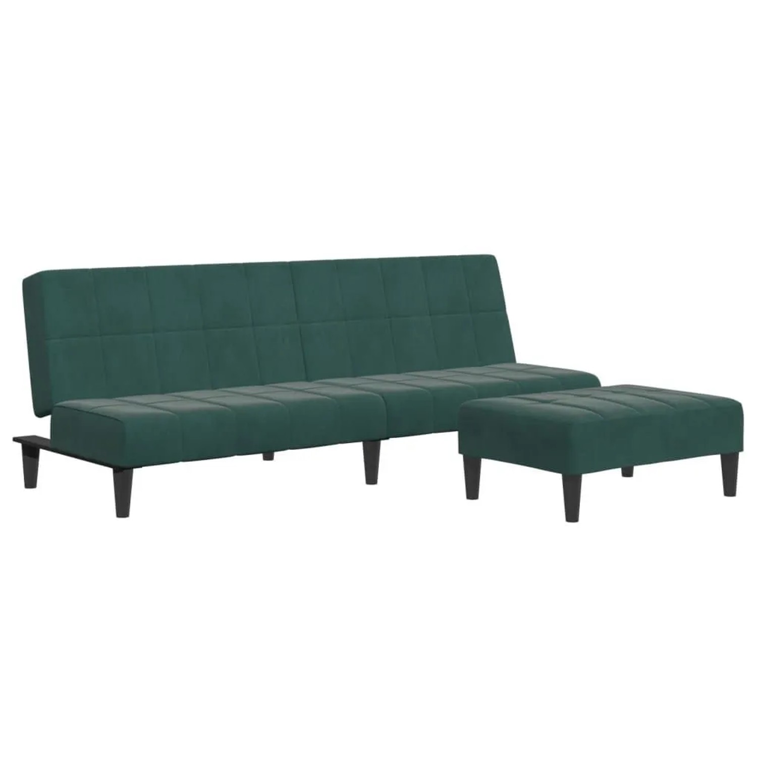 vidaXL Schlafsofa 2-Sitzer mit Fußhocker Dunkelgrün Samt 3258129 günstig online kaufen