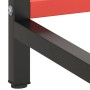 Detailansicht: vidaXL Werkbankgestell in Schwarz und Rot, Metall, Bein mit Stellfuß.