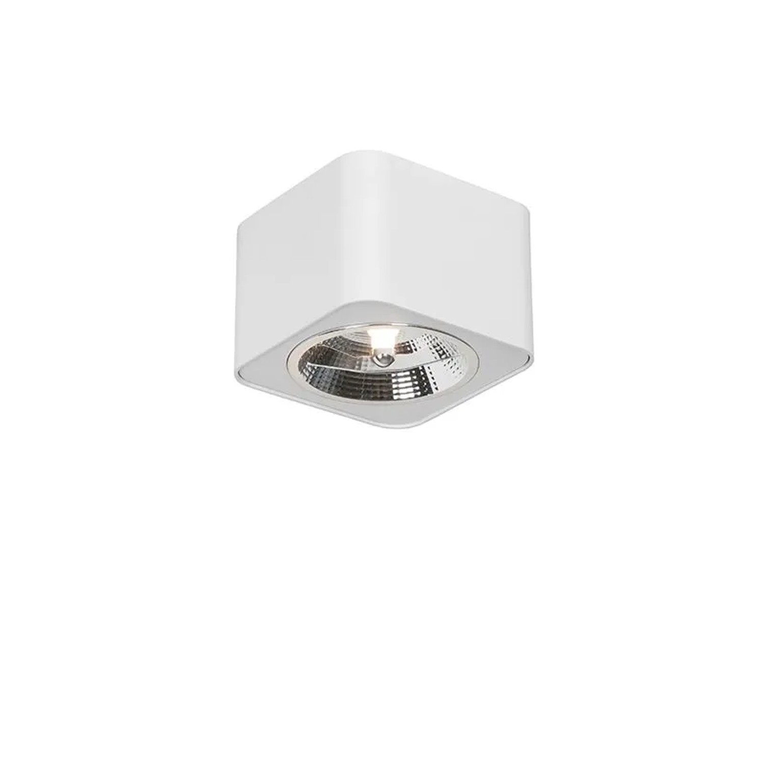 QAZQA Moderner Aufbaustrahler Weiß Quadratisch GU10 111mm Boxer