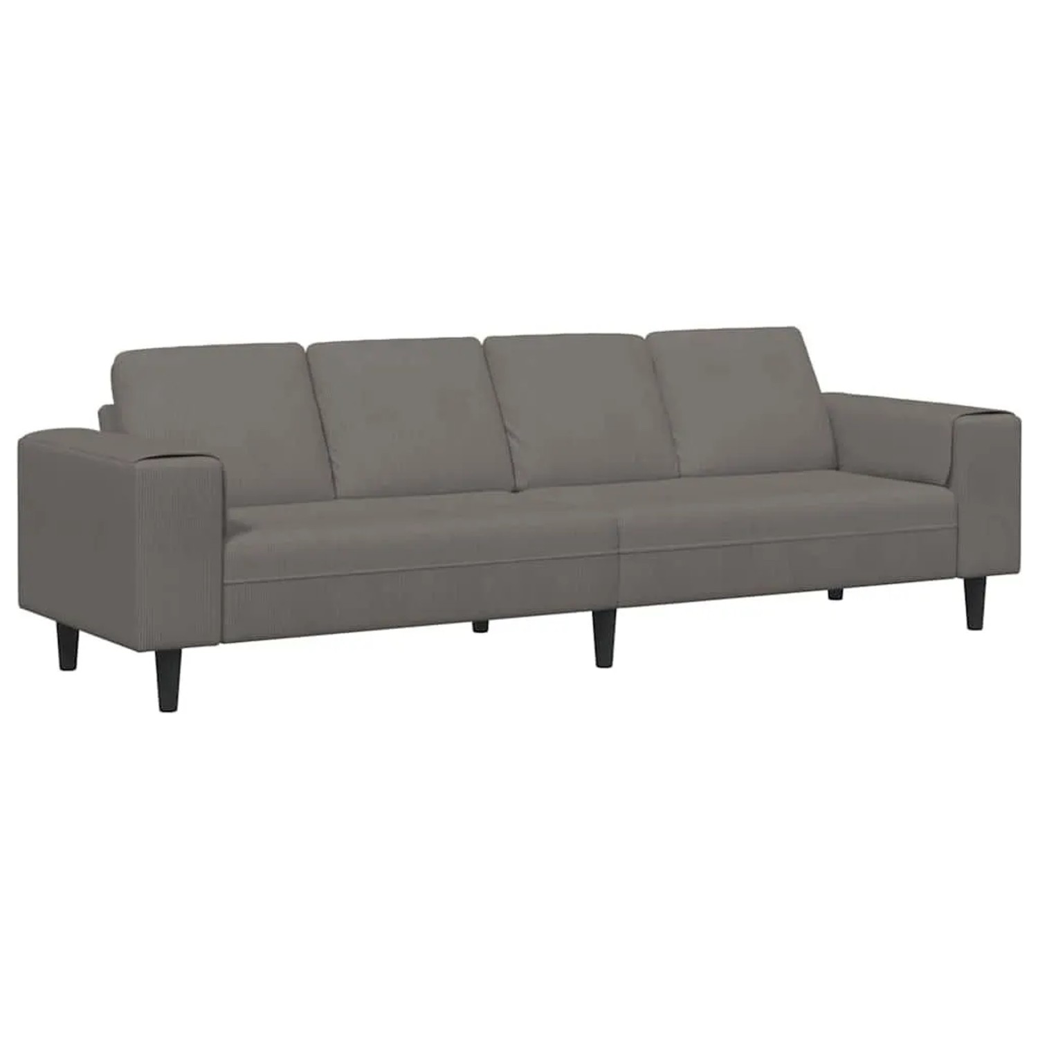 vidaXL Sofa mit Kissen Hellgrau 250 x 77 x 76 cm Cordstoff 3335100