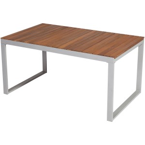 Rechteckiger, ausziehbarer Gartentisch Naxos von Merxx, 200x90 cm, braune Holzoptik, Alugestell.