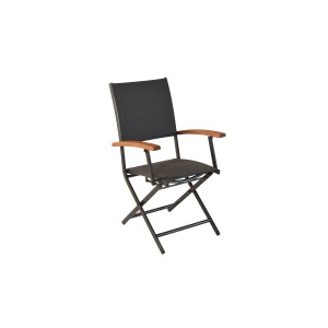 Merxx Klappsessel aus Aluminium, Textil und Akazie für Gartenmöbel-Set Paxos.