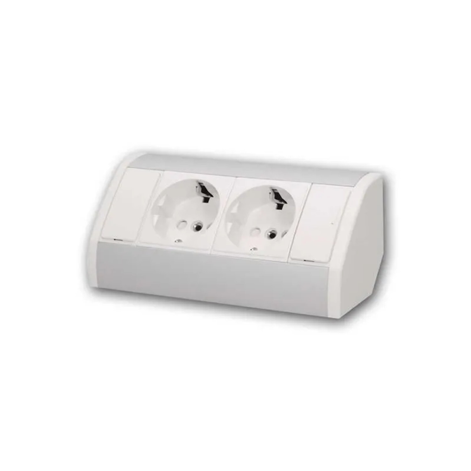 Orno Aufbau-Steckdose 2-fach Warmweiß Silber 230V 3680W 05m Kabe