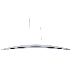 Moderne LED-Pendelleuchte Bow Chrom von Näve, dimmbare Hängelampe für Wohnraum und Esszimmer.